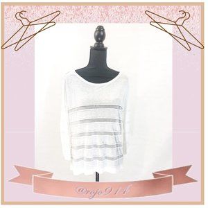 Anne Taylor Loft Sheer stripped light sweater top